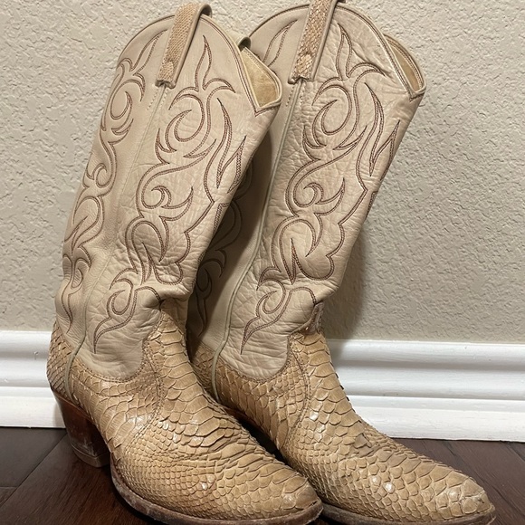 RARE Dan Post snakeskin cowboy boots - Picture 6 of 14